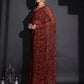 Tikhi Imli Red & Green Floral Printed Poly Georgette Ready To Wear Saree | Swadesiicart