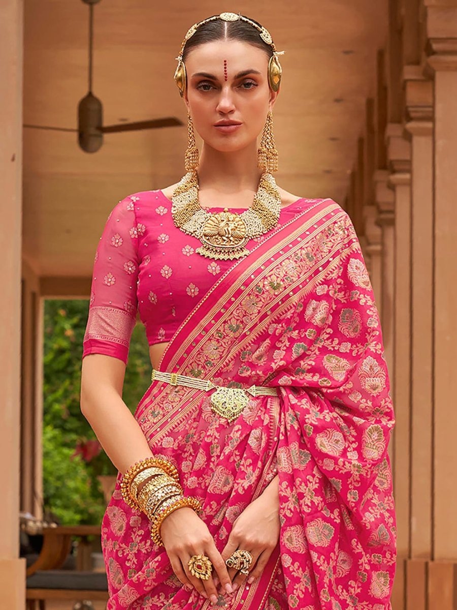 Anouk Ethnic Motifs Woven Design Brasso Banarasi Saree | Swadesiicart