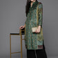 Ahalyaa Women Printed Gotta Patti Velvet Kurta - Green Color | Swadesiicart