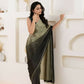 Grey Satin Pedding Designer, Printed Party Wear Ready To Wear Saree - Femina | Swadesiicart