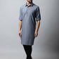 Even Apparels Grey Color Pure Cotton Solid Men's Kurta With Shirt Collar (MMS149) | Swadesiicart