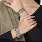 Tehzeeb Creations Women's Silver Plated Oxidised Bangle Set - Swadesiicart