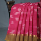 Dual Shades of Rose Pink And Parrot Green Mangalagiri Ikkat Cotton Saree By Gayathri Reddy Designer Studio | Swadesiicart