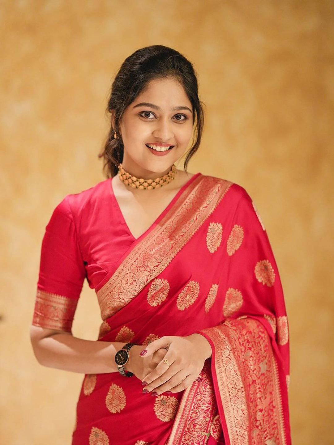 Kalini Ethnic Motifs Woven Design Zari Silk Cotton Banarasi Saree | Swadesiicart