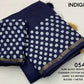 Blue Pure Chanderi Hand Block Saree with Unstitched Blouse - Hiral Fashion | Swadesiicart