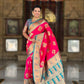 PR Fashion Rani Pink Soft Banarasi Silk With Zari Weaving Meenakari Design Saree | Swadesiicart