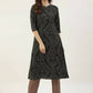 FIORRA Women's Black Printed Flared Cotton Kurta - Swadesiicart
