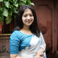 Blue Poly Georgette Tie and Dye Saree with Unstitched Blouse - Hiral Fashion | Swadesiicart