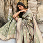 Joban Fashion Pea Green Pure Katan Pure Handloom Banarasi Silk Saree | Swadesiicart