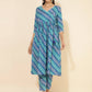 Janasya Women's Blue Cotton Bandhani Printed Casual Angrakha Co-ords - Swadesiicart
