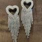 Partywear Zircoin Silver Heart Danglers By House of Ree - Swadesiicart