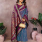 Aastha Fashion Grey Kalamkari Silk Zari Woven Saree
