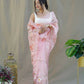 Vamsee Peach Organza Saree - Swadesiicart