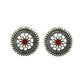 Tiaraa Red Alloy Silver Oxidised Stud Fashion Earrings