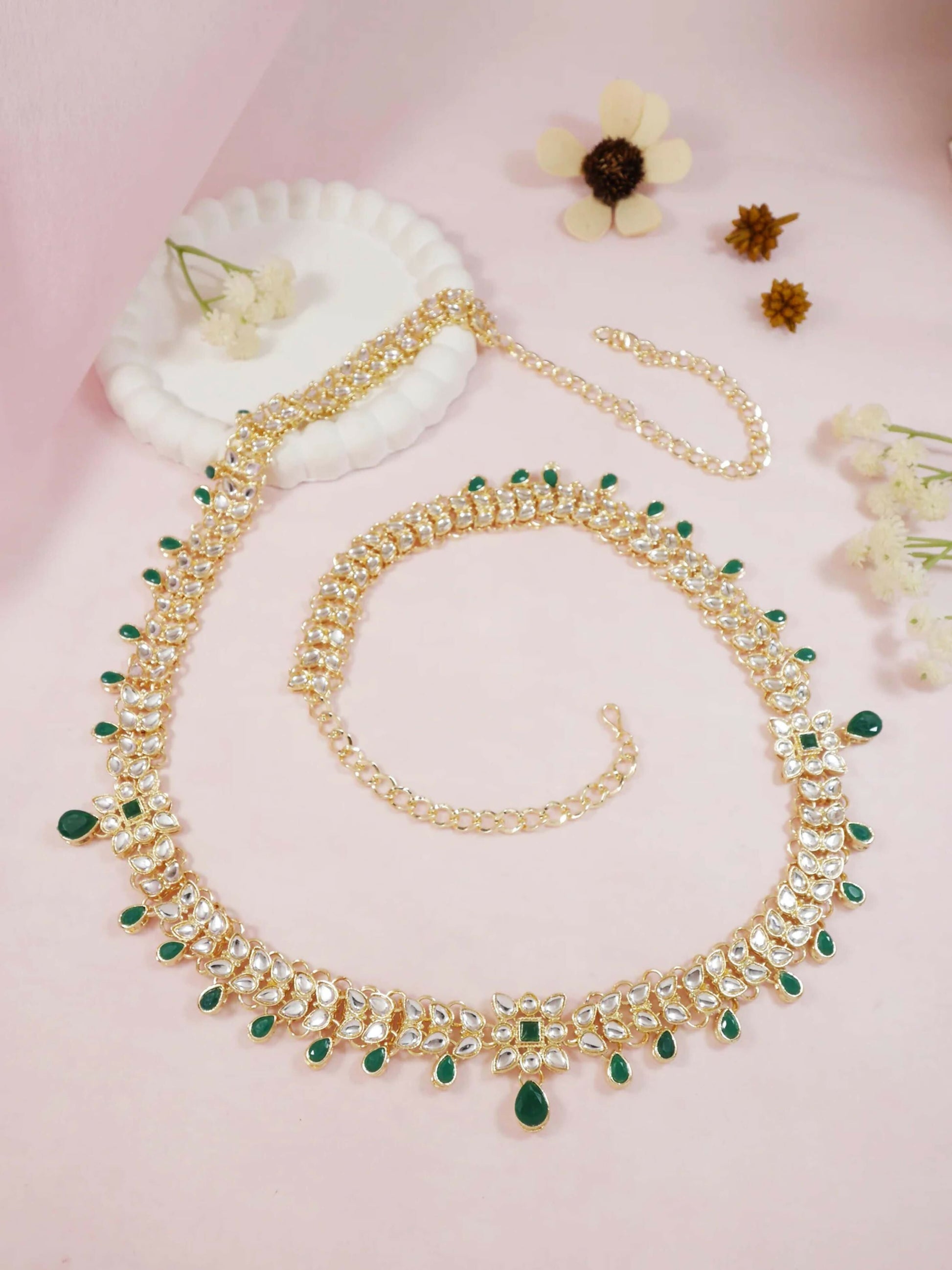 Joban Fashion Green Zinc Alloy Waist Chain For Women | Swadesiicart