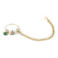 Gold-Polished White Green Kundan-Studded Pearl Beaded Nosepin - Ruby Raang | Swadesiicart