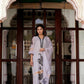 Vaasva Women Grey Tabby Slik Print & Embroidered Kurta, Pant & Dupatta Straight | Swadesiicart