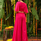 Janasya Pink Georgette Yoke Embroidery Co-Ords - Swadesiicart