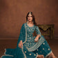 Anaita Teal Embroidered Faux Georgette Salwar Suit