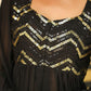 Janasya Black Georgette Sequined Tunic & Bottom | Swadesiicart