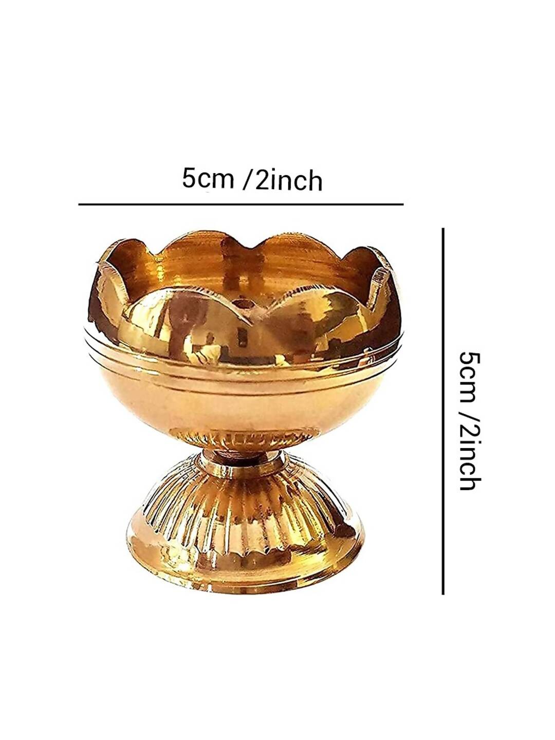 Tied Ribbons Gold Toned 5 Pieces Akhand Brass Diyas | Swadesiicart