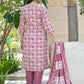 BulBul Fashionista Wine Cotton Kurta Set with Dupatta - Swadesiicart