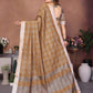 Anaita Coffee Weaving Linen Cotton Saree With Blouse