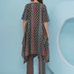 Joban Fashion Ikkat Printed Co Ord Set - Blue Red - Swadesiicart