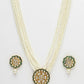 NVR Women's White & Gold-Polished Kundan & Pearl Jewellery Set - Swadesiicart