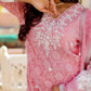 Vaasva Women Candy Pink Linen Printed Kurta, Pant & Dupatta set | Swadesiicart