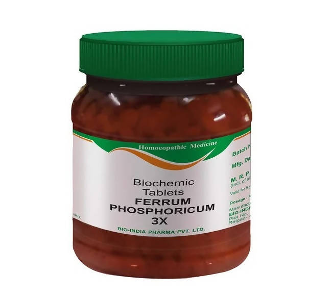 Bio India Homeopathy Ferrum Phosphoricum Biochemic Tablets – Homeopathic Inflammation & Immunity Tissue Salt