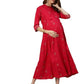 Anubhutee Women's Viscose Rayon A-Line Knee-Length Red Dresses | Swadesiicart