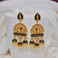Black Traditional Gold-Polished Elephant Design Kundan Jhumka Jhumki Earrings Indian Jewellery For Women & Girls By House of Ree - Swadesiicart