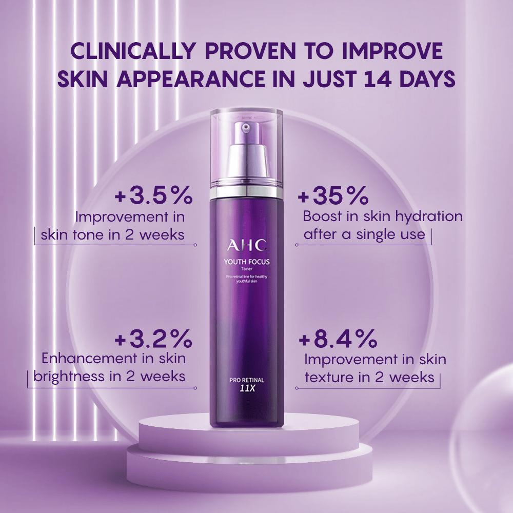 AHC Youth Focus Anti-Ageing Hydrating Face Toner With Pro Retinal 11X - Korean skincare | Swadesiicart