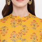 NOZ2TOZ Women Yellow Cotton Kurta With Palazzo & Dupatta (3Pcs Set) - Swadesiicart