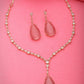 NVR Women's Rose Gold Artificial Stones Studded Handcrafted Jewellery Set - Swadesiicart