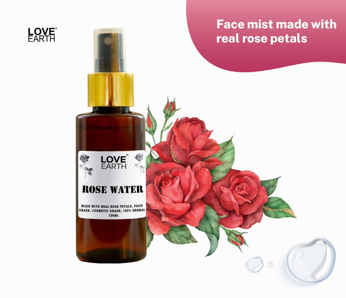 Love Earth Rose Water - Face Mist | Swadesiicart