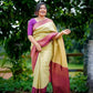 DEIANA'S Beautiful Designer Golden zari Soft Lichi Silk Saree - Pista - Swadesiicart