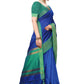 Vamika Blue Cotton Silk Weaving Saree (Manipuri Blue) | Swadesiicart