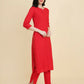 Designer Stylish Red rayon Stitched Suit With Dupatta - Tanisha | Swadesiicart