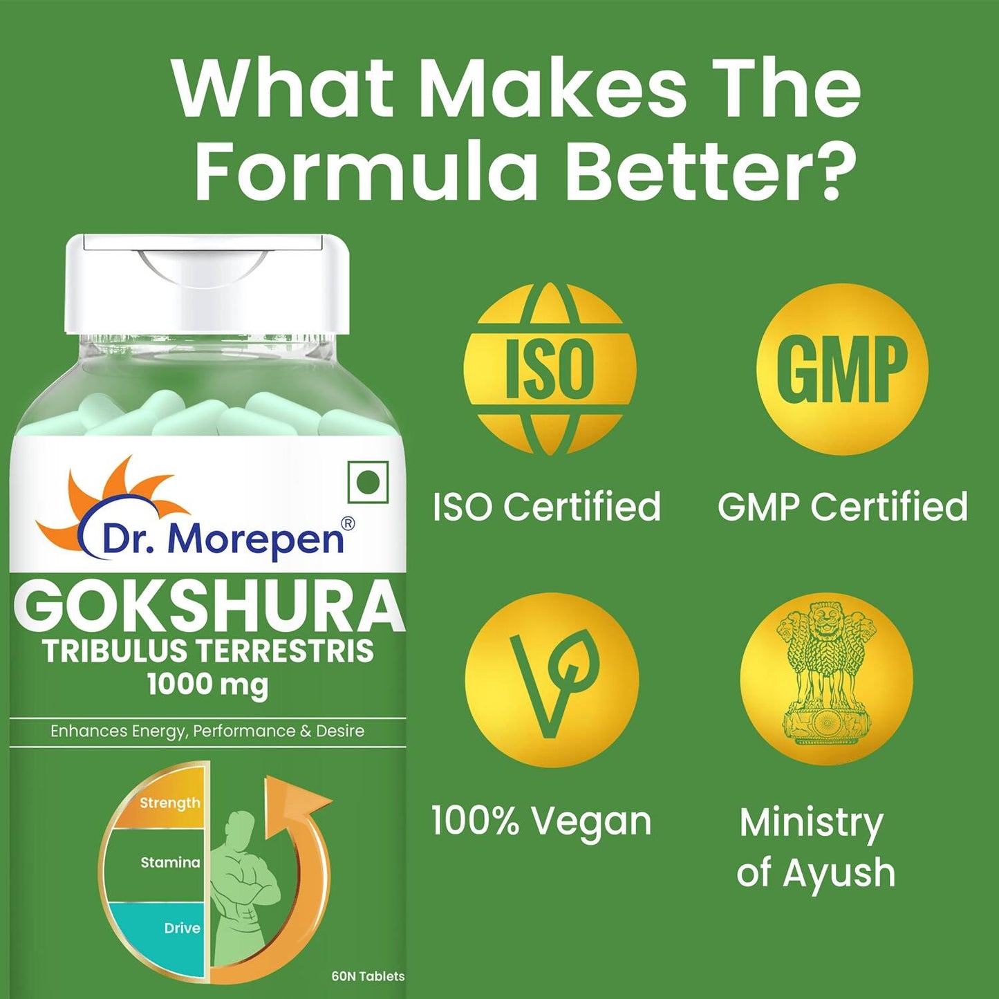 Dr. Morepen Gokshura and Testo Boost Tablets Combo for Men - Swadesiicart
