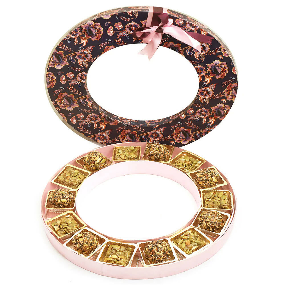 Ghasitaram Round Purple Healthy Seeds Bites Box | Swadesiicart