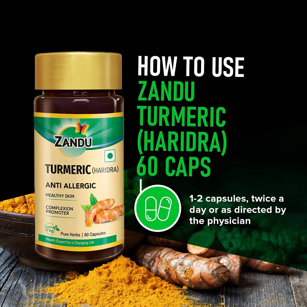 Zandu Turmeric (Haridra) Anti Allergic Capsules | Swadesiicart