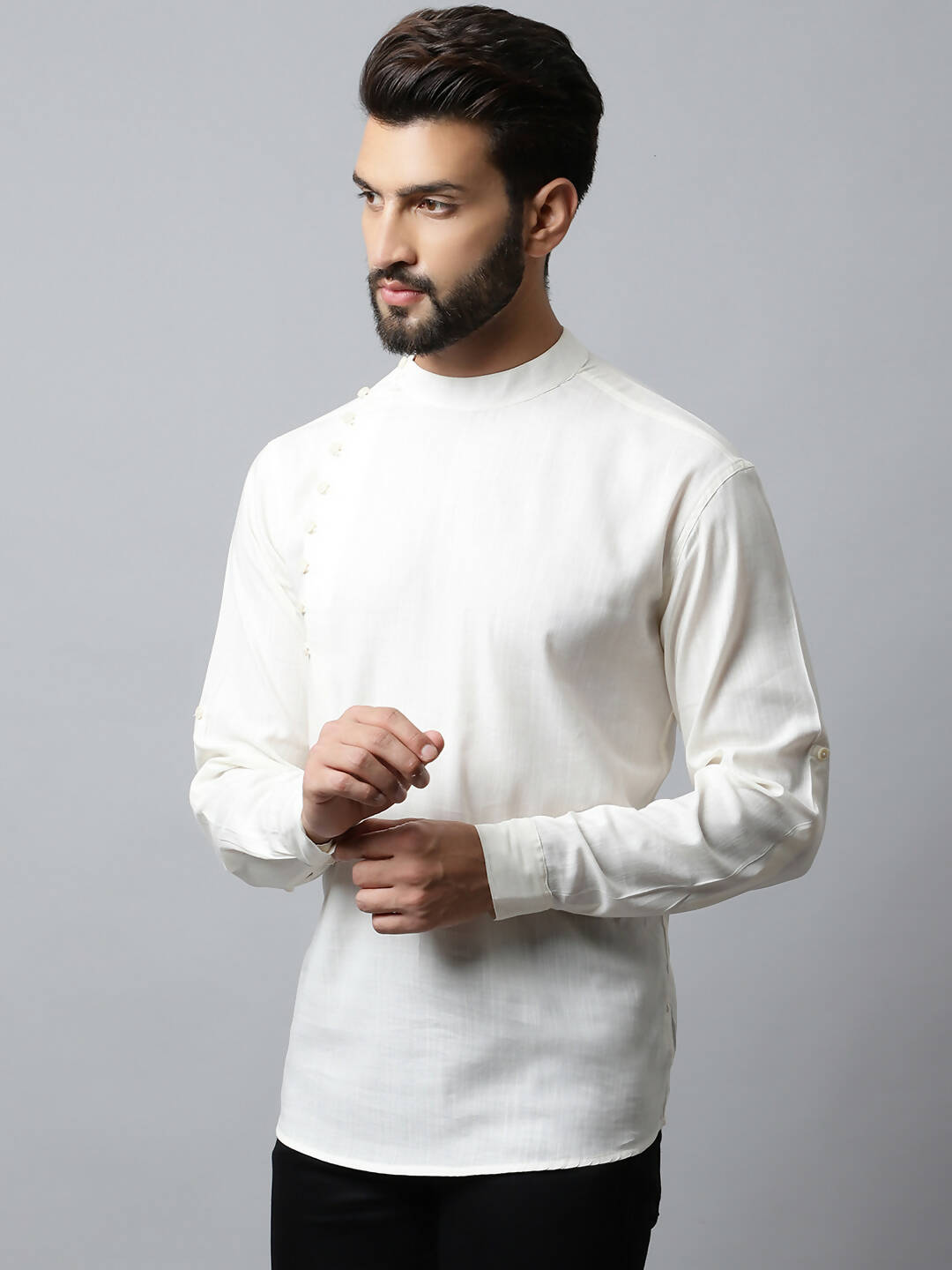 Even Apparels White Color Pure Cotton Men's Kurta With Side Placket (MMS135) | Swadesiicart