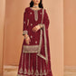 Anaita Maroon Premium Georgette Embroidered Stitched Salwar Suit