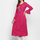 NOZ2TOZ Women's Pink Rayon Anarkali Kurta (1 Pc Set) - Swadesiicart