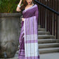 Beatitude Lavender Cotton Jacqaurd Border Tangail Handloom Saree