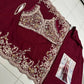 Anaita Red Real Premium Silk Stitched Shrug Suit with Embroidery Work