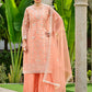 Pretty Peach Stone & Cording Work Festive Palazzo Suit - Emponline | Swadesiicart