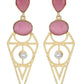 Joban Fashion Women Pink Stone Matte Gold Earrings | Swadesiicart